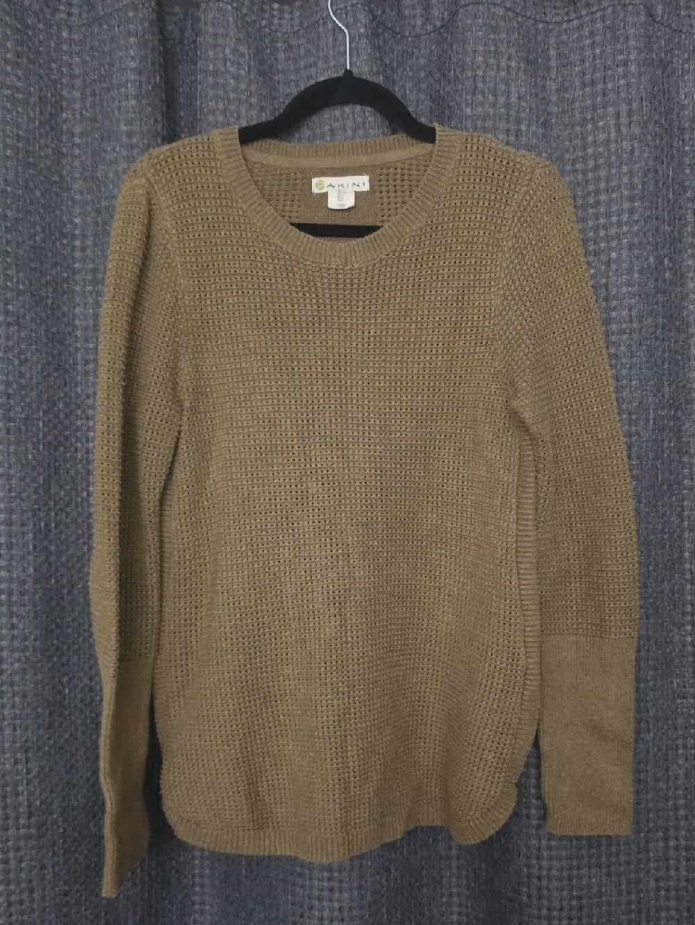 Akini Crewneck Sweater in Olive/Tan Knit